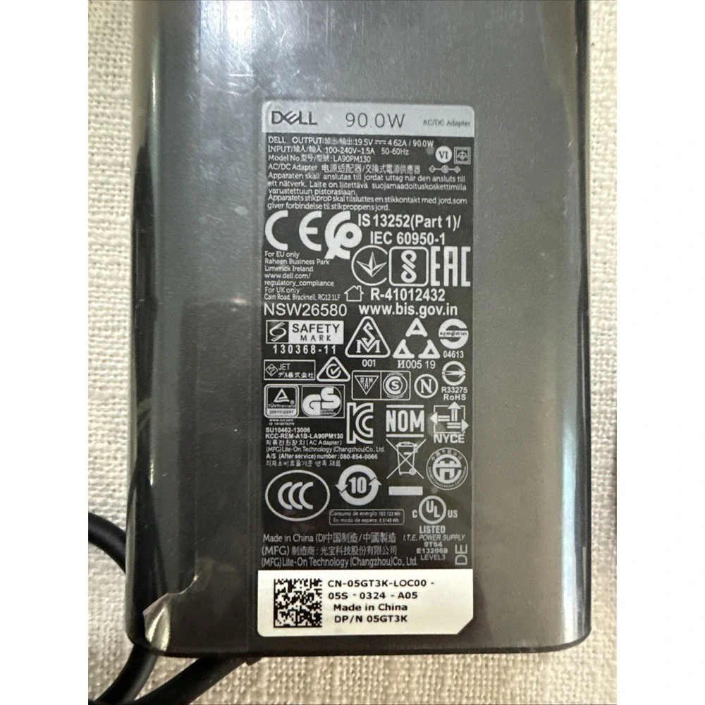 Dell LA90PM130 Genuine OEM 90W 7.4mm AC Adapter 19.5V 4.62A‎ Power Charger